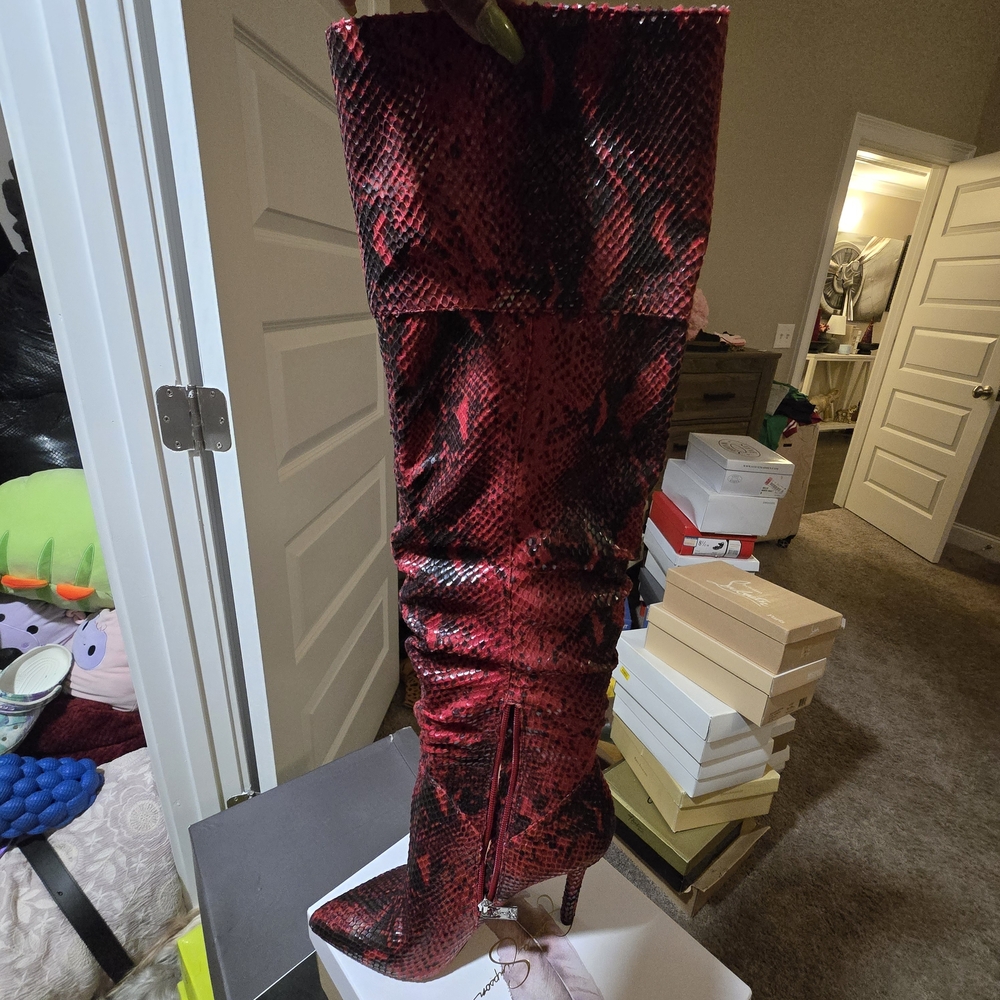 Wicked Red Python Boots 9M - image 3